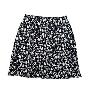 Viodia Knee Length Skort UPF50+ Black White Athletic Tennis Golf Skirt Womens M